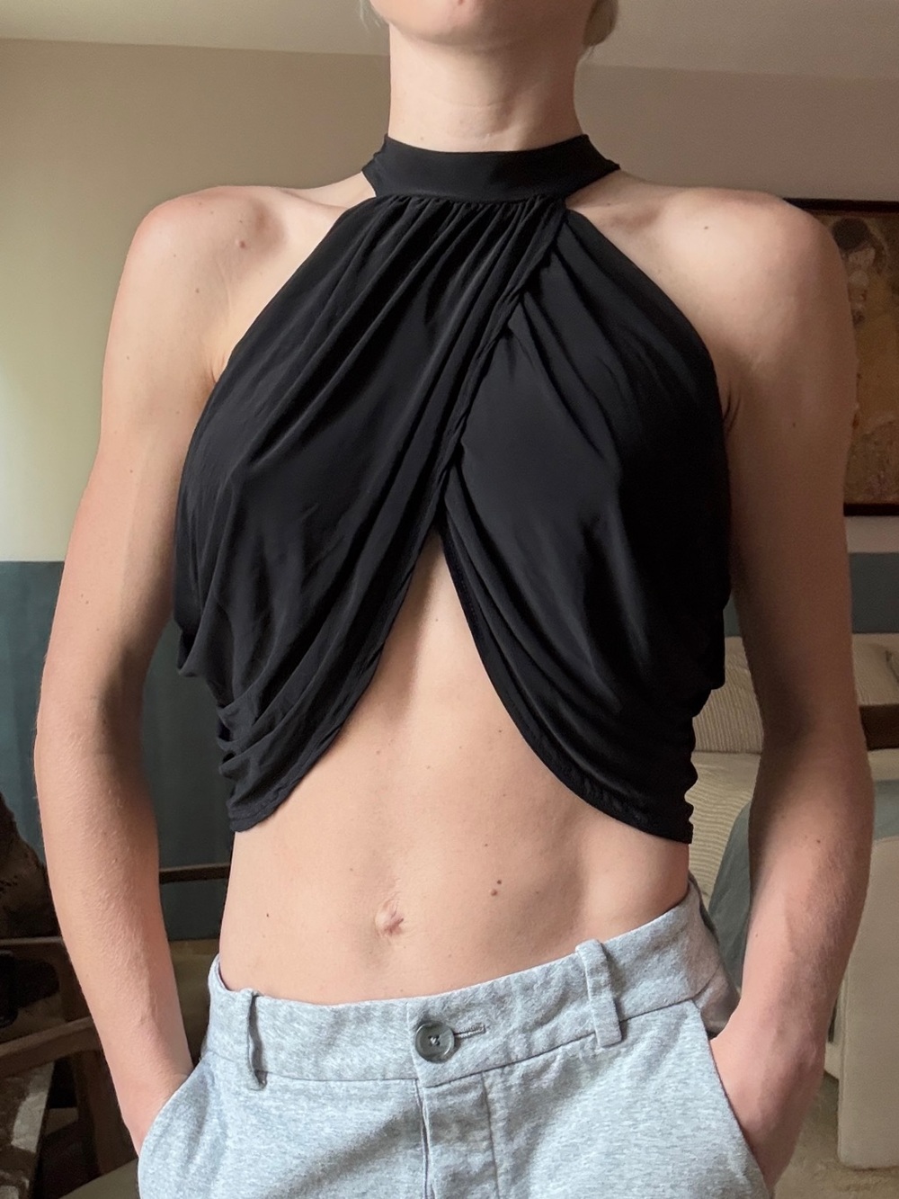 PrettyLittleThing Draped Crop Top
